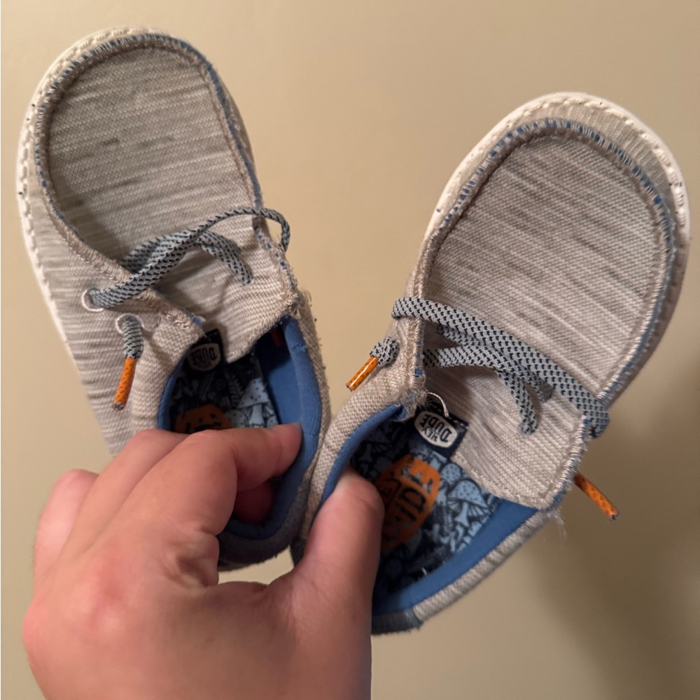 Hey Dude Kids Moccasins in Gray and Blue